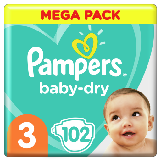 Pampers baby-dry taille 3 - BIG PACK - 80 pièces - 6 à 10 kg - 12h de  protection