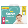 PAMPERS Baby-dry couches taille 4 (9 à 14kg) 88 couches
