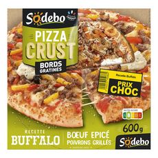 SODEBO Pizza Crust recette buffalo boeuf épicé poivrons grillés 600g