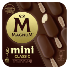MAGNUM Mini bâtonnet glacé vanille chocolat 6 pièces 264g
