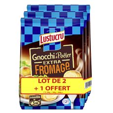 LUSTUCRU Gnocchi à poêler extra fromage 2+1 offert 3x280g