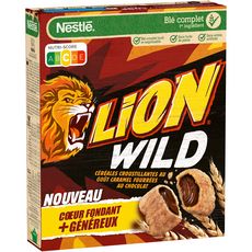 LION Wild Céréales croustillantes au goût caramel fourrées chocolat 360g