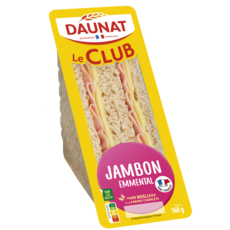 DAUNAT Le club sandwich jambon et emmental 160g