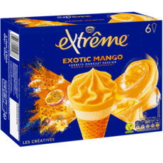 EXTREME Cône glacé exotic sorbet mangue passion 6 pièces 429g