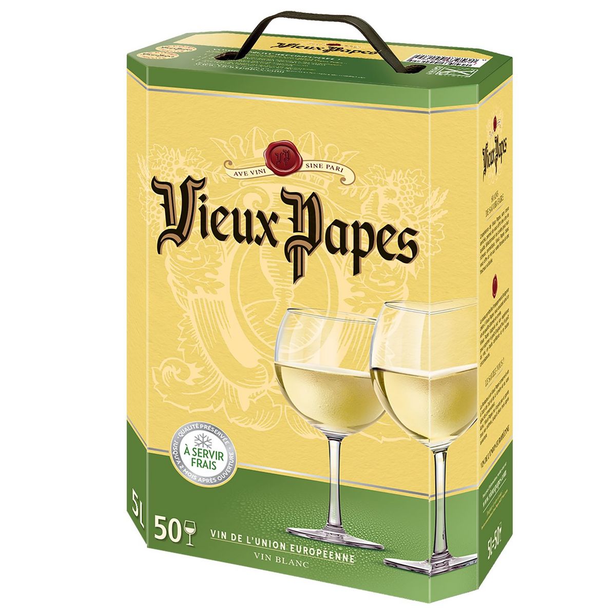 Combien De Cubi De Vin Pour 30 Personnes VIEUX PAPES Vin de la communauté européenne blanc Bib Grand Format 5L pas  cher - Auchan.fr