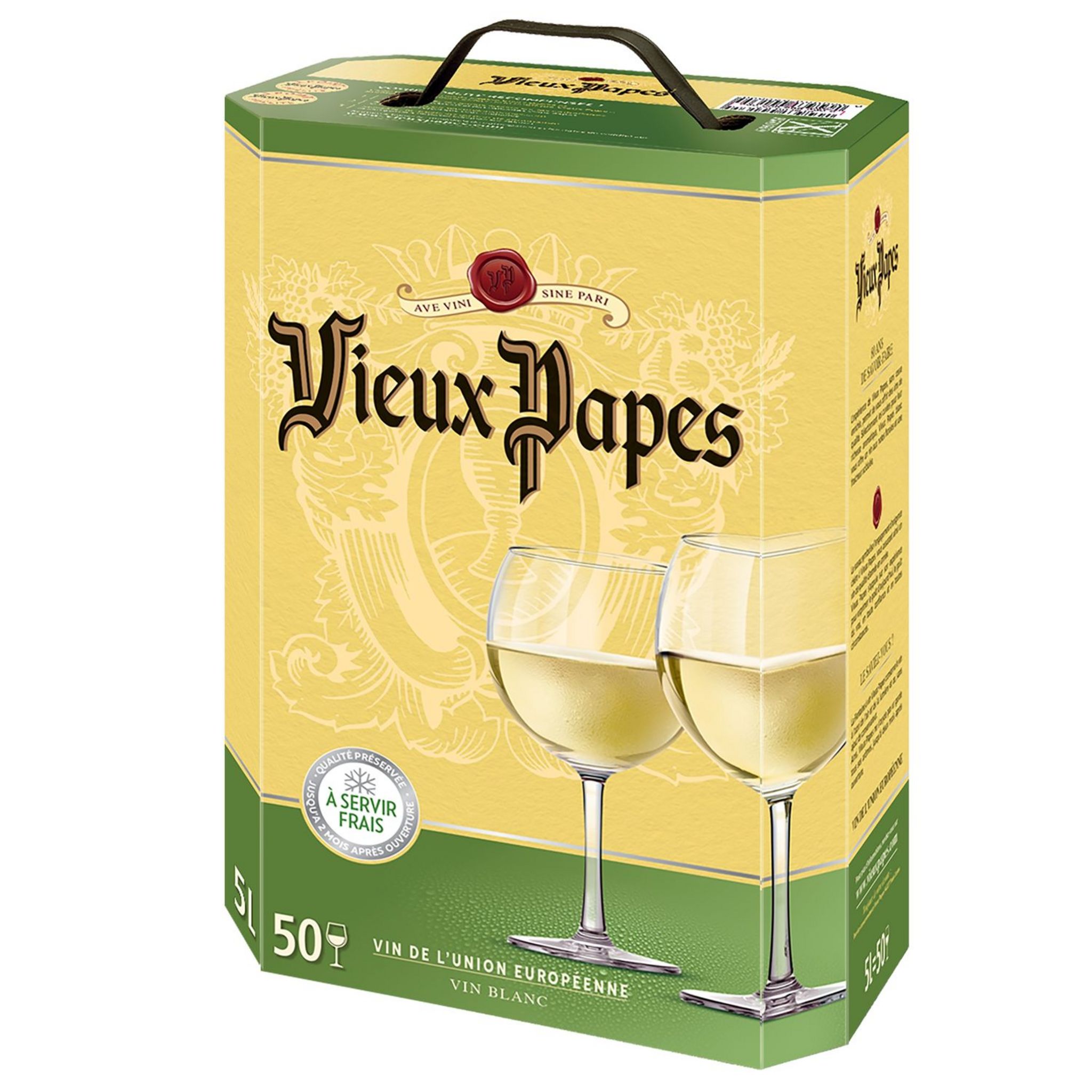 Combien De Cubi De Vin Pour 50 Personnes VIEUX PAPES Vin de la communauté européenne blanc Bib Grand Format 5L pas  cher - Auchan.fr