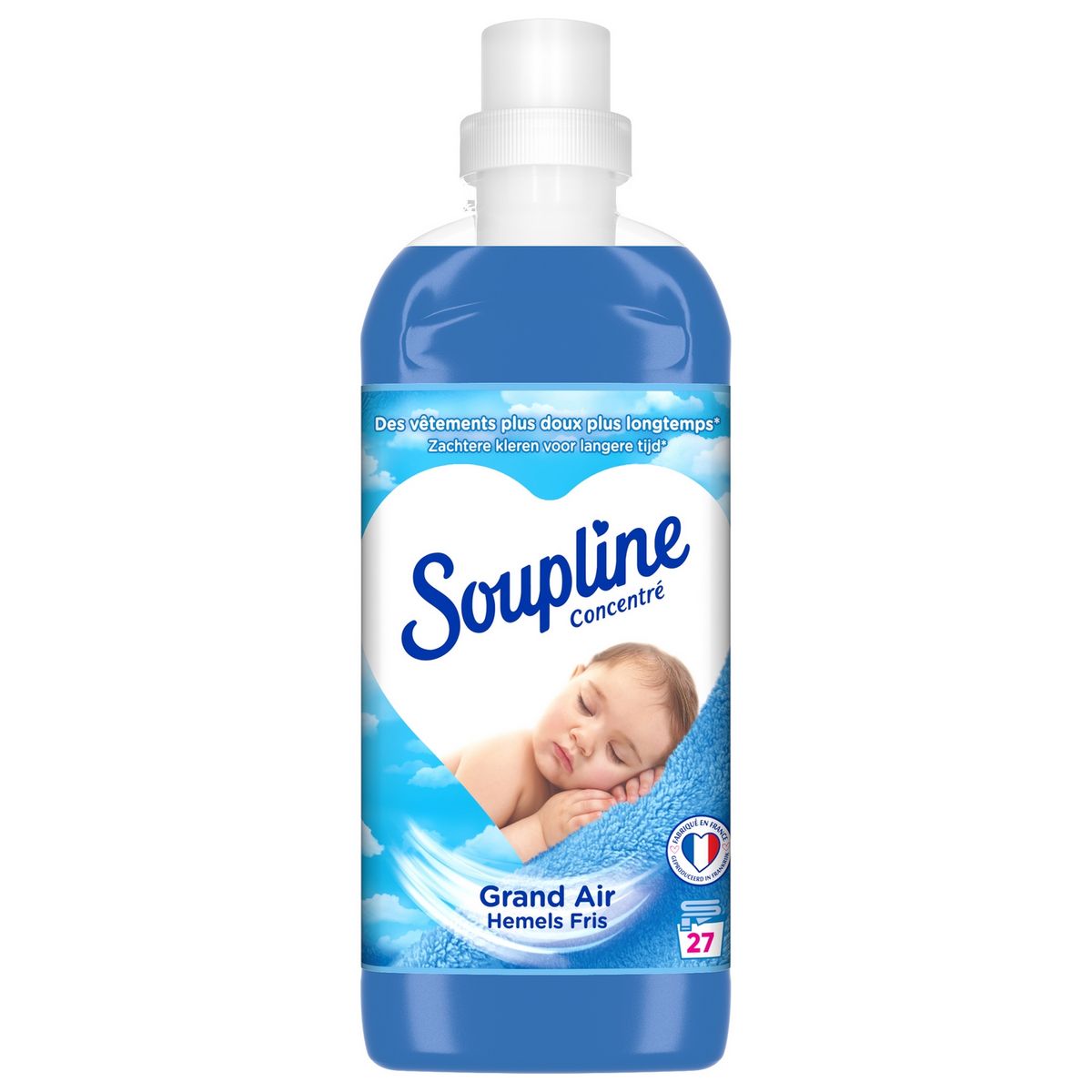 LOT DE 4 - SOUPLINE Adoucissant concentré l'audacieuse 34 lavages -  bouteille de 800mL