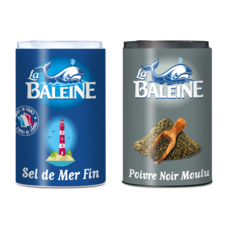 LA BALEINE Duo sel de mer fin et poivre noir moulu 68g