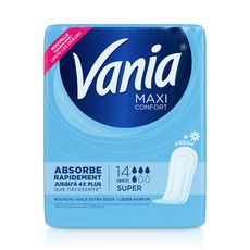 VANIA Maxi Confort serviettes hygiéniques sans ailettes super 14 serviettes