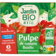 JARDIN BIO ETIC Pulpe de tomates au basilic sans sel ajouté, en brique 500g