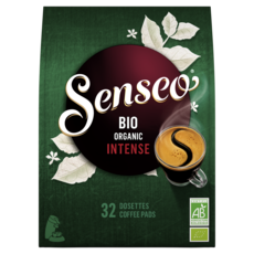 SENSEO Dosettes de café moulu intense bio compatibles Senseo 32 dosettes 222g
