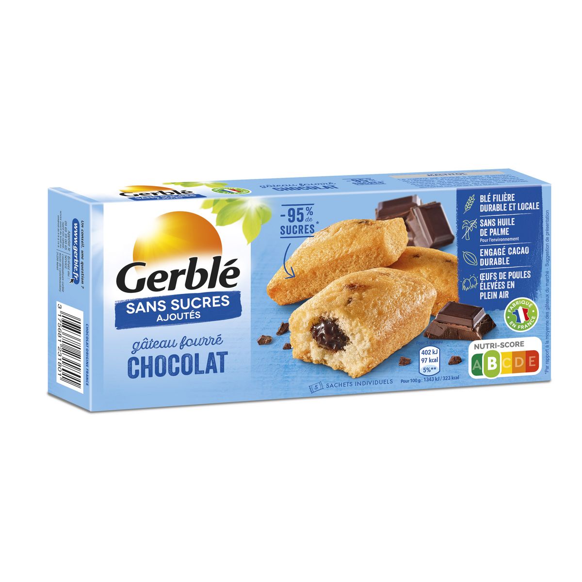 Gerble Gateau Fourre Chocolat Sans Sucres Ajoutes 150g Pas Cher A Prix Auchan