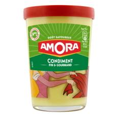 AMORA Moutarde condiment fin et gourmand en verre 190g