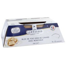 JEAN LARNAUDIE Bloc de foie gras avec morceaux de canard mi-cuit 9-10 parts 400g