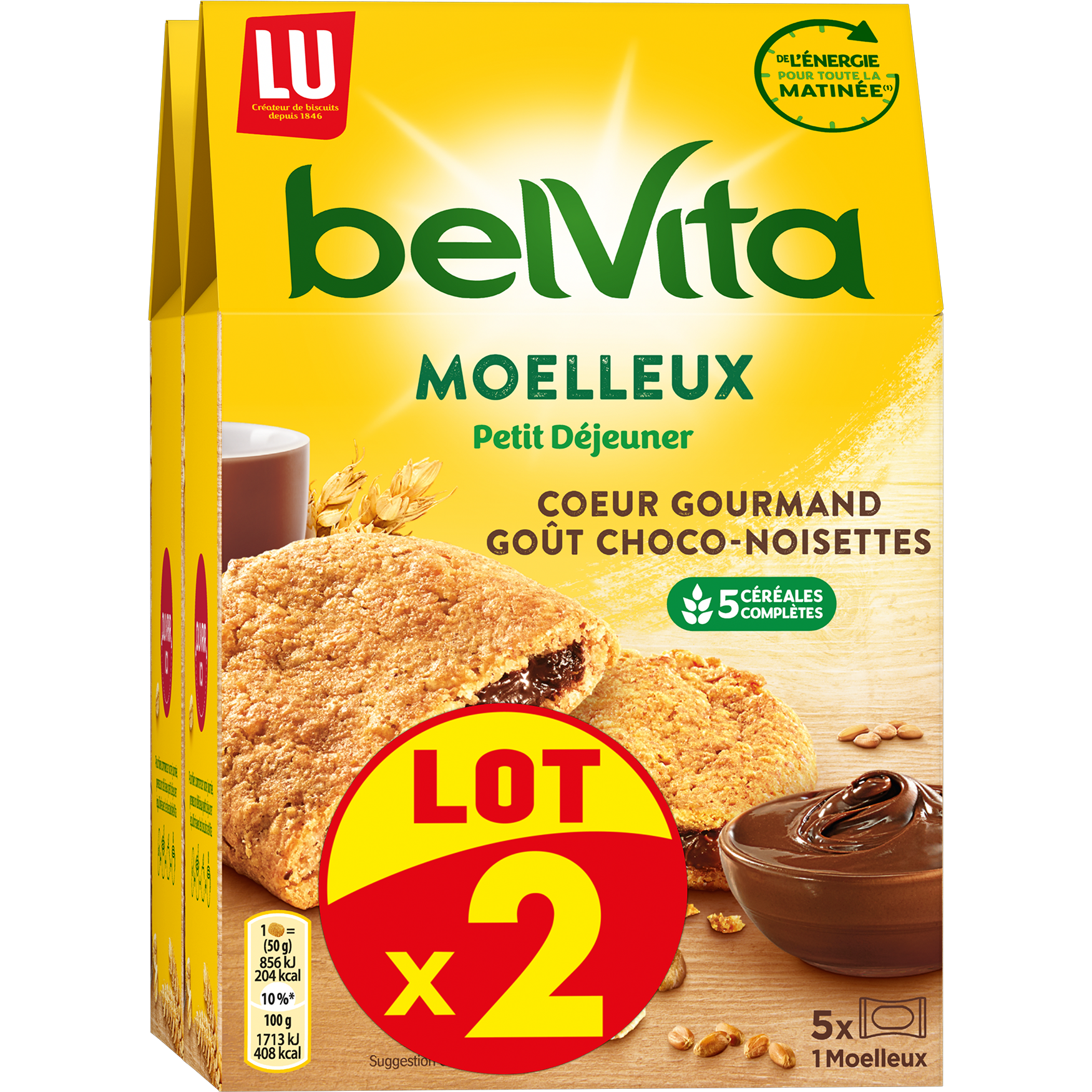 Belvita - Petit Déjeuner Chocolat - Biscuits aux 5 Céréales