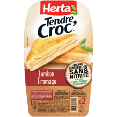 HERTA Croques à poêler au jambon sans nitrite et fromage 2 pièces 200g