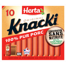 HERTA Knacki original 100% pur porc 10 pièces 350g