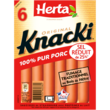HERTA Saucisses Knacki original réduit en sel 6 pièces 210g