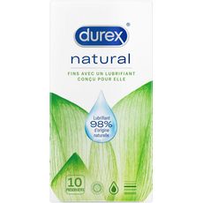 DUREX Naturel préservatifs fins avec un lubrifiant conçu pour elle 10 préservatifs