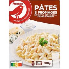 AUCHAN Pâtes aux 3 fromages emmental gorgonzola et Fourme d'Ambert 1 part 300g