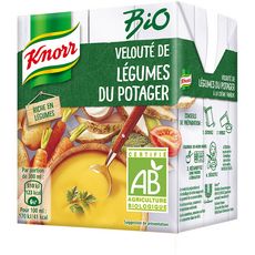 KNORR Soupe bio velouté légumes du potager à la crème fraîche 1 personne 30cl