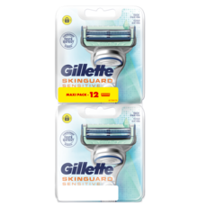 GILLETTE Skinguard Sensitive Lames de rasoirs touche d'aloe vera 6+6 offerts 12 pièces
