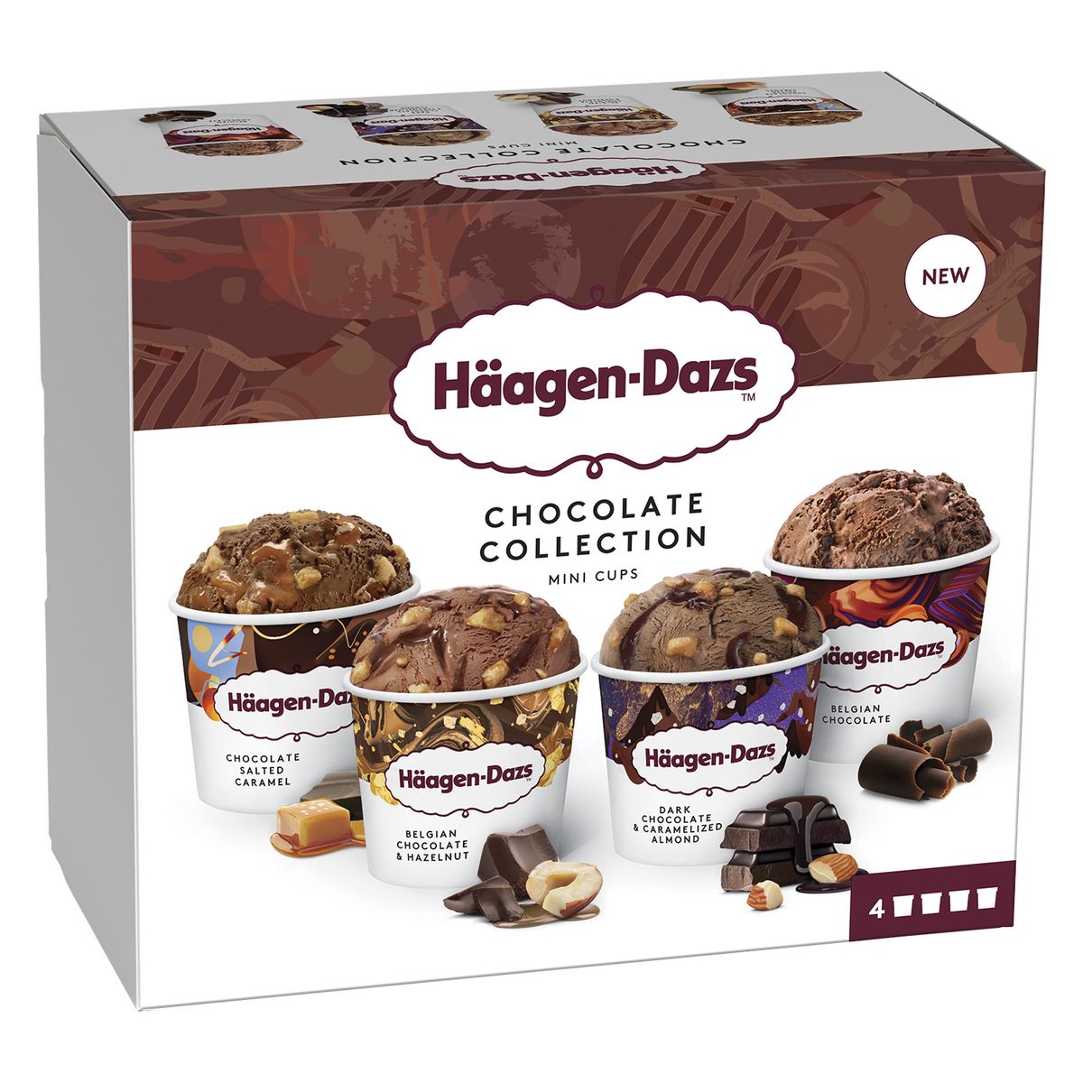 Haagen Dazs Mini Pot De Crème Glacée Chocolat Collection 318g Pas Cher