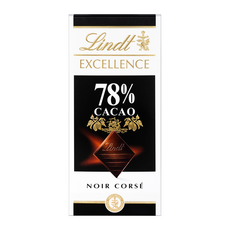 LINDT Excellence tablette de chocolat noir dégustation corsé 78% 1 pièce 100g