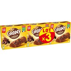 GRANY Barres de céréales au chocolat lot de 3 3x125g