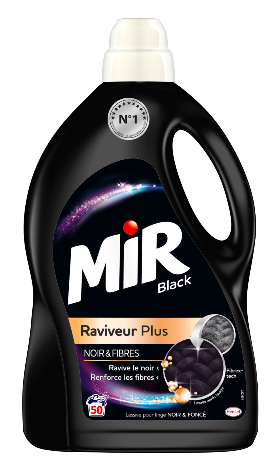 Mir Raviveur Black – Lessive liquide Spéciale Linge Noir – Soin pour les  vêtements noirs – 90% d'ingrédients d'origine naturelle – 54 lavages (2,97  l)