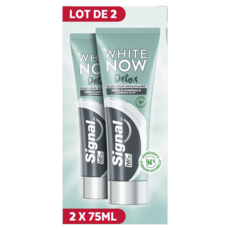 SIGNAL White Now dentifrice détox blancheur argile minérale charbon actif 2x75ml