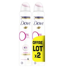 DOVE 0% Déodorant spray anti-traces blanches 2x200ml