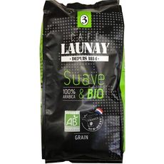 CAFE LAUNAY Suave café en grain bio 100% arabica  1kg