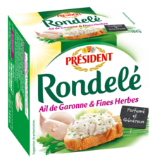 PRESIDENT Rondelé fromage ail de Garonne et fines herbes 125g