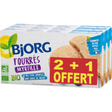 BJORG Biscuit bio fourré à la myrtille  3 paquets  2 x 525g + 1 offert 