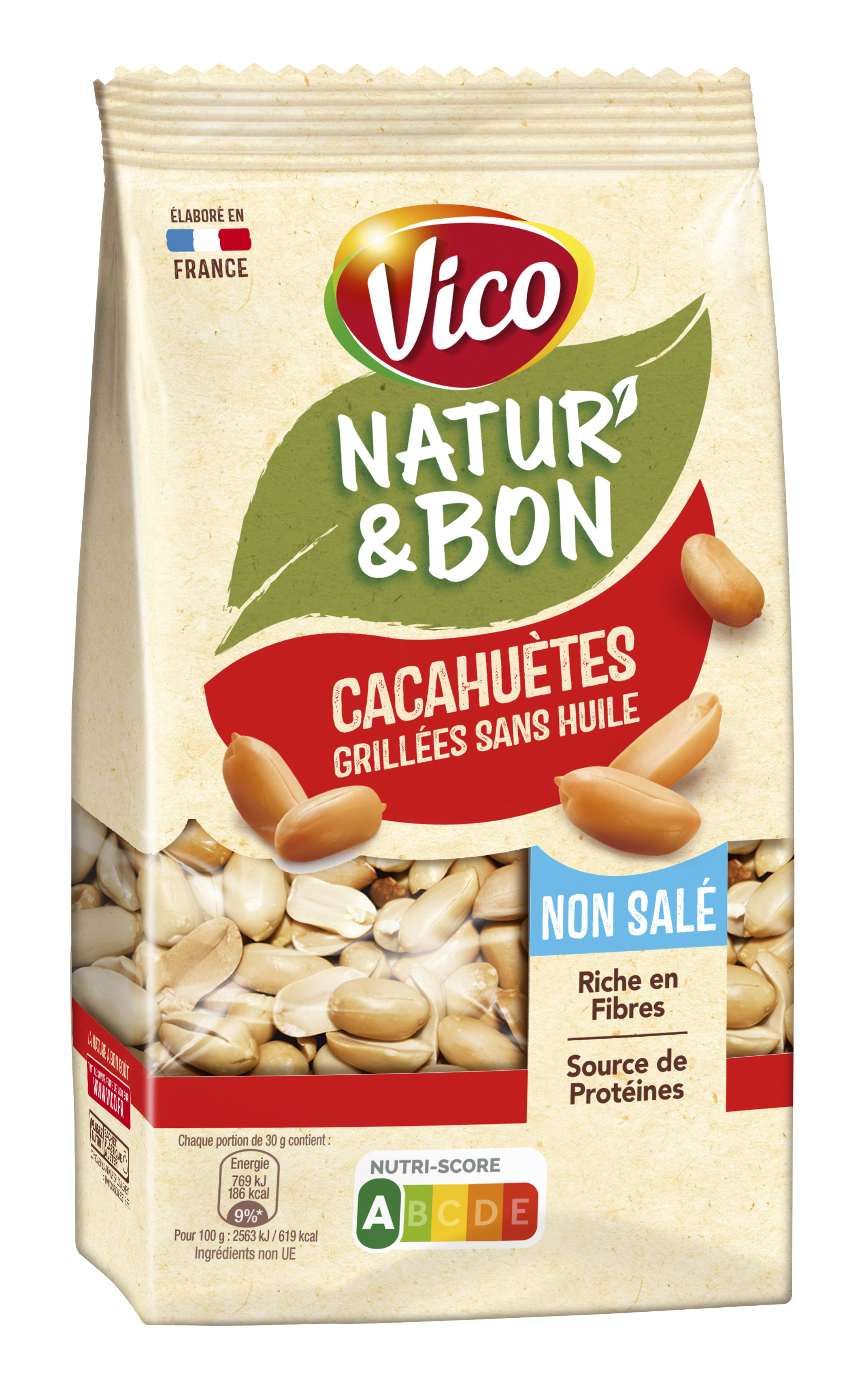 AUCHAN Cacahuètes grillées en coque non salées 1kg pas cher 