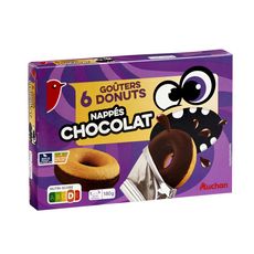 AUCHAN Goûter donuts nappés chocolat 6 gâteaux 180g