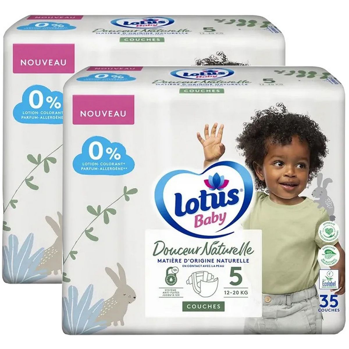 LOTUS Baby Couche taille 5 (12/22 kg) 3x36 couches pas cher 