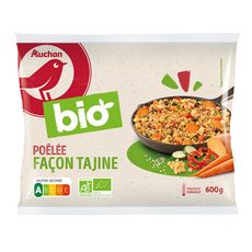 AUCHAN BIO Poêlée de légumes et quinoa façon tajine 3 portions 600g