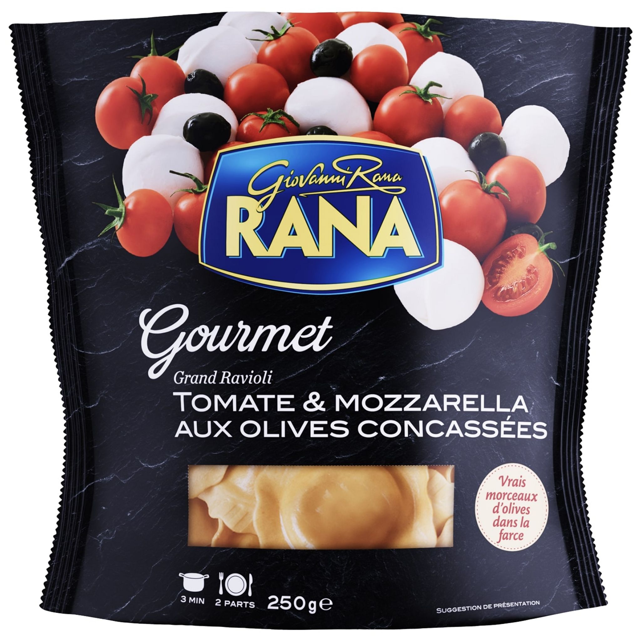 RANA Grand ravioli tomates et mozzarella 2 portions 250g pas cher 