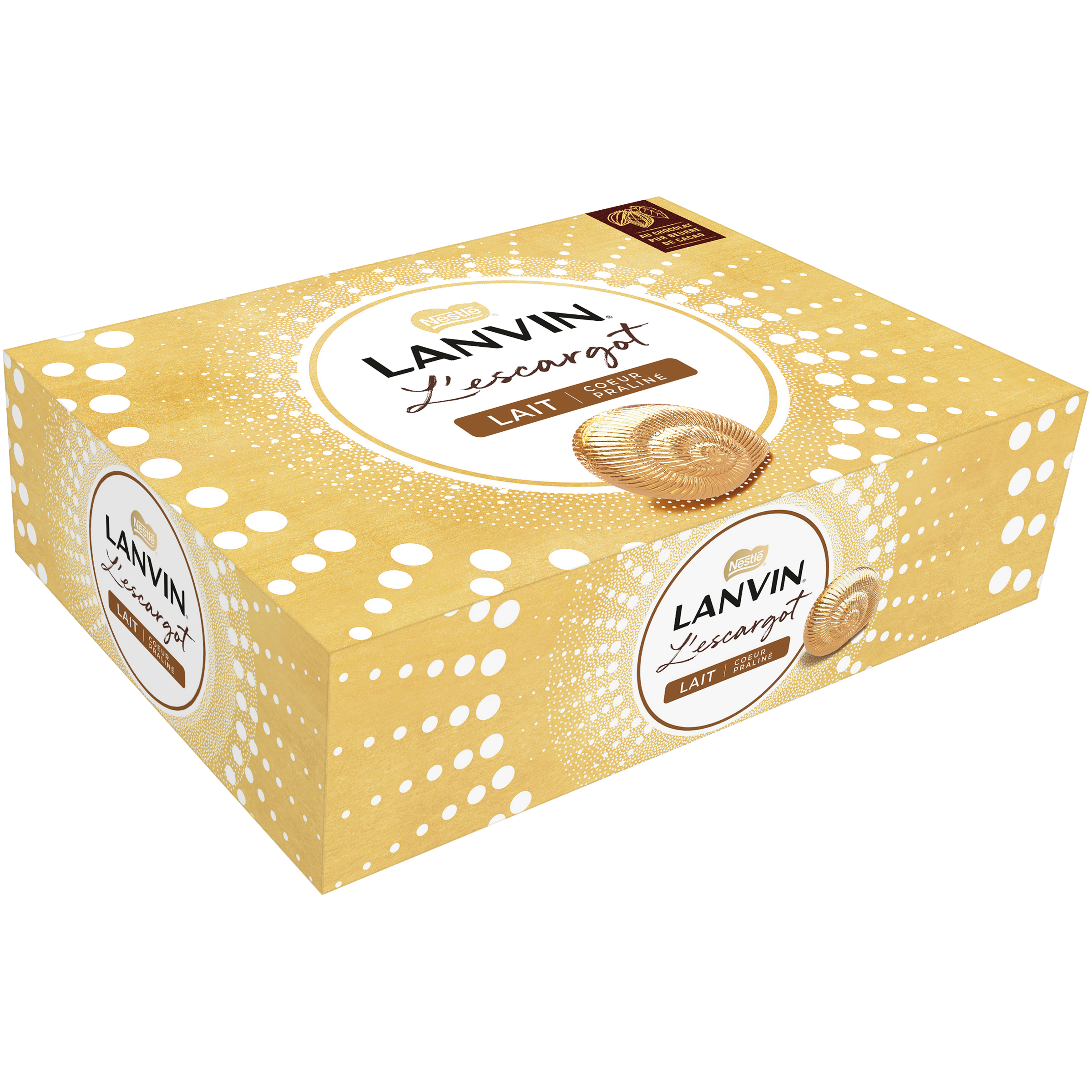 Chocolat escargot au lait blanc noir amande LANVIN : la boite de 362g à  Prix Carrefour