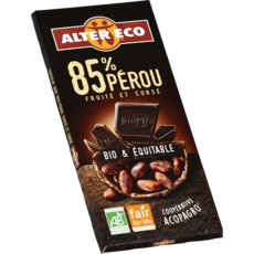ALTER ECO Tablette de chocolat noir bio et équitable Pérou 85% 1 pièce 100g
