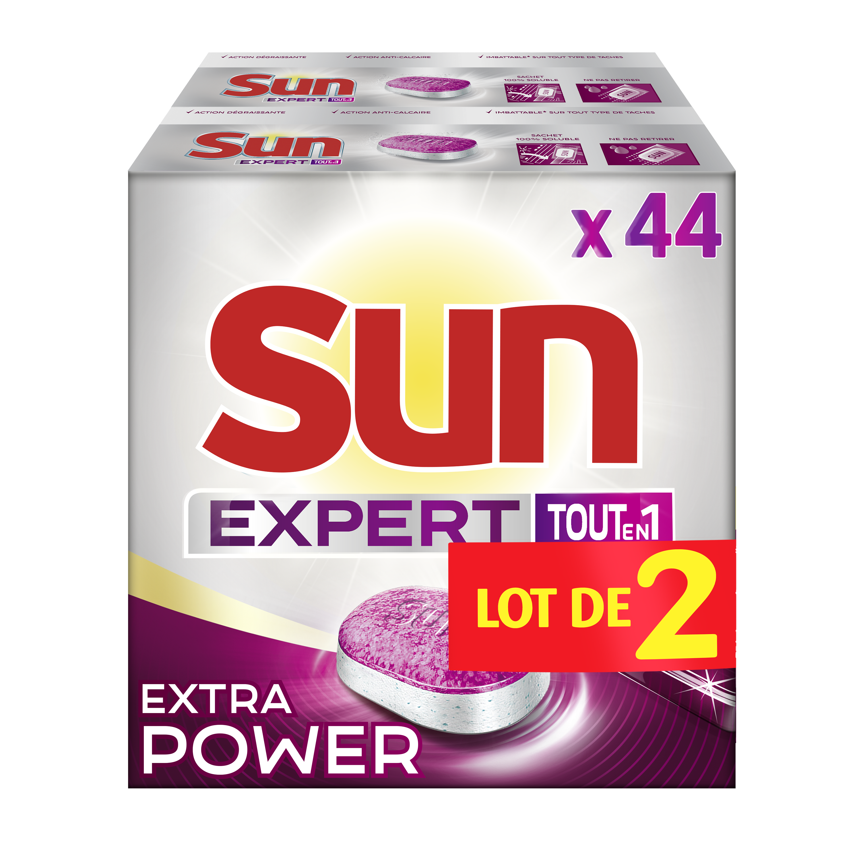 3x44 Tablettes Lave-Vaisselle Sun Tout en 1 Expert Extra Power