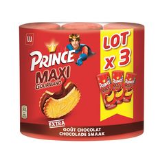 PRINCE Maxi gourmand biscuits fourrés goût chocolat Lot de 3 3x250g