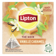 LIPTON Thé noir vanille caramel 20 sachets 34g