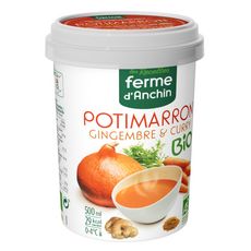 FERME D'ANCHIN Soupe de potimarron au gingembre et curry bio 500ml
