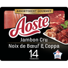 AOSTE Jambon cru noix de bœuf et coppa 14 tranches 180g