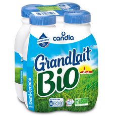 CANDIA Grandlait lait demi-écrémé bio UHT 4x50CL
