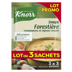 KNORR Soupe déshydratés forestière champignons et oignons rissolés 3 sachets 255g