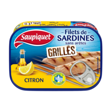 SAUPIQUET Filets de sardines sans arêtes grillés au citron, produit en Bretagne 70g